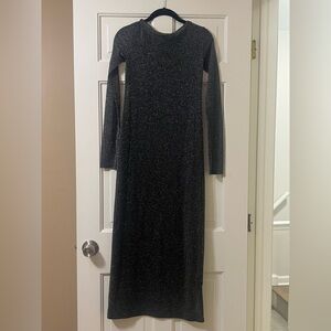 Shimmer dark gray midi dress